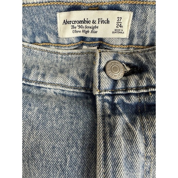 Abercrombie & Fitch Ultra High Rise 90s Straight Jean Denim Plus Size 37 24W - Picture 7 of 16